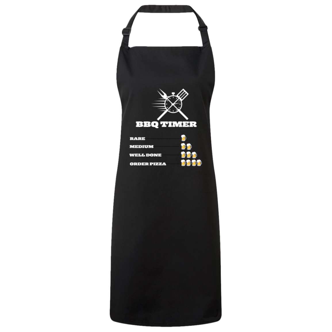 BBQ Timer Dark Color Unisex Bib Apron
