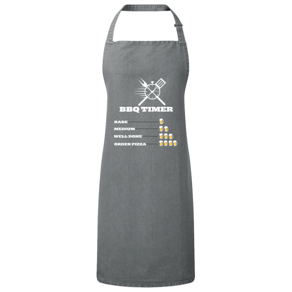 BBQ Timer Dark Color Unisex Bib Apron