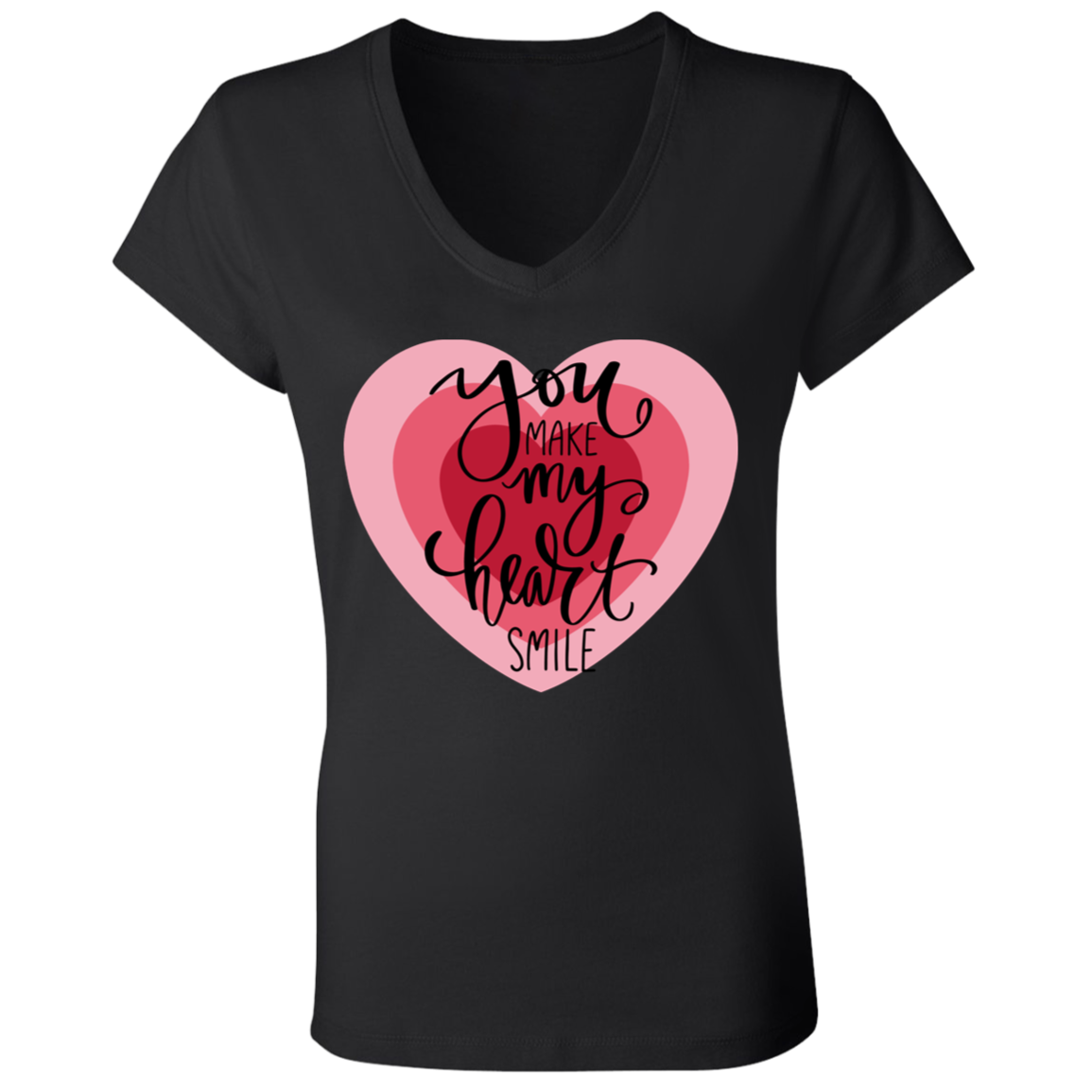 You make my heart smile V-Neck T-Shirt