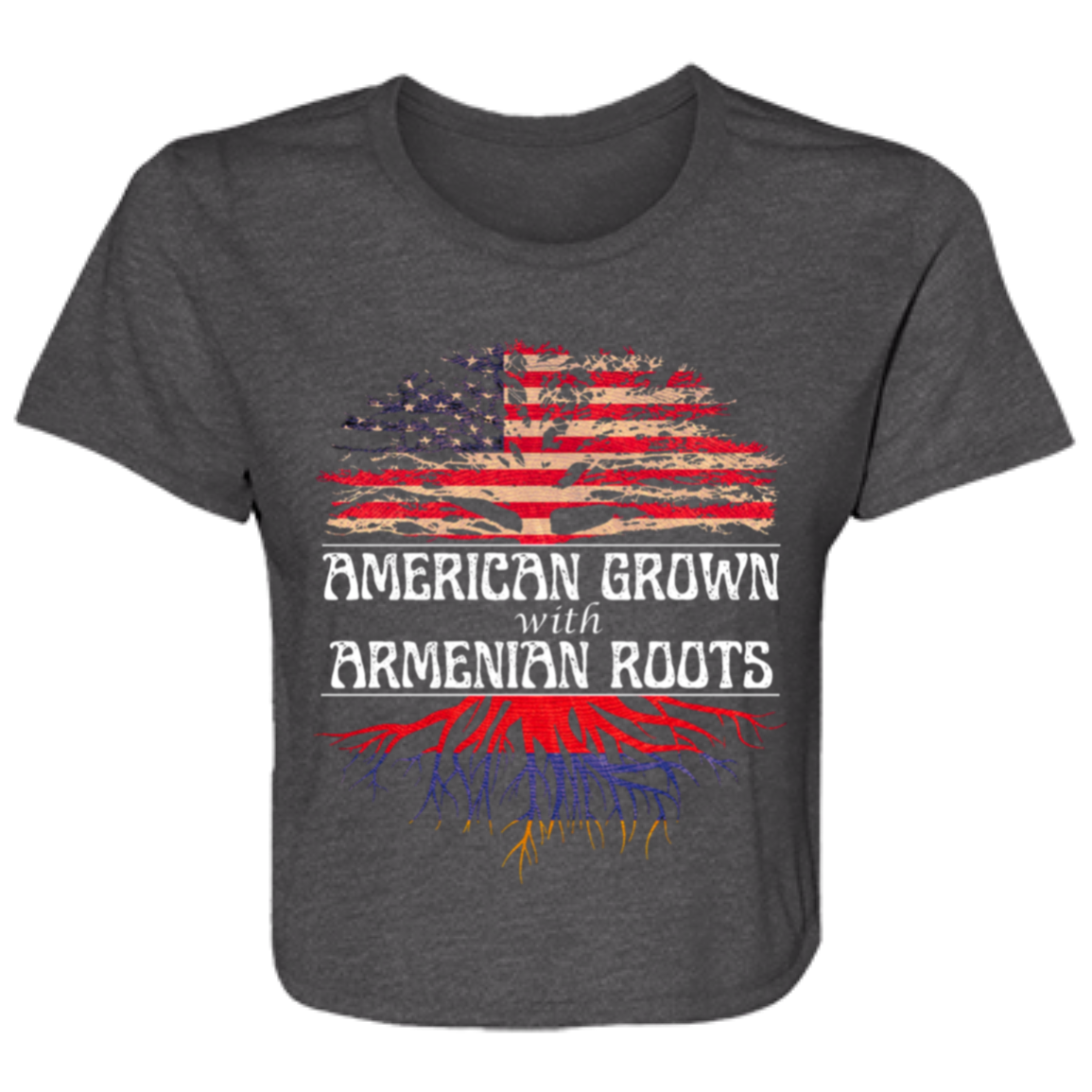 American/Armenian Ladies' Flowy Cropped Tee