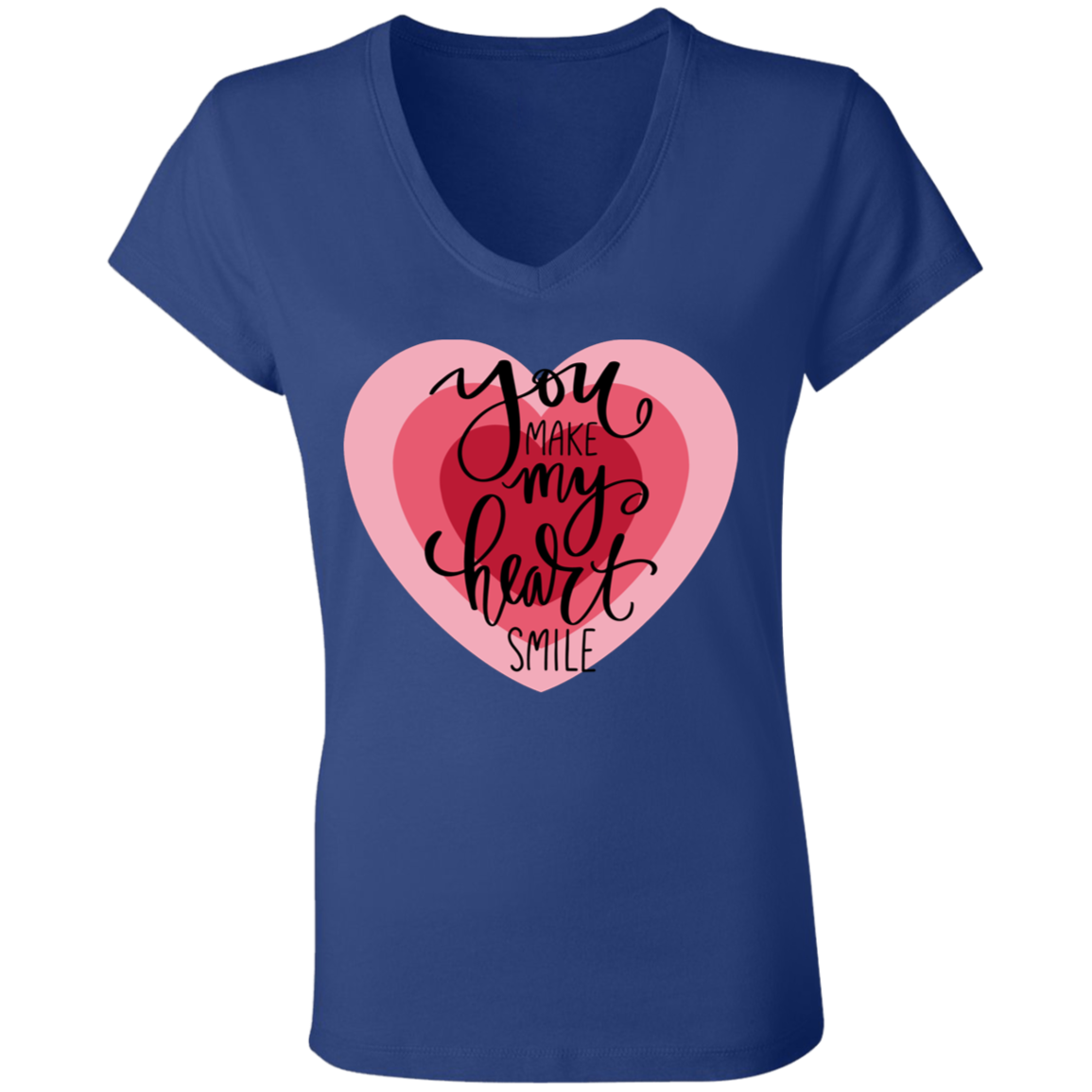 You make my heart smile V-Neck T-Shirt