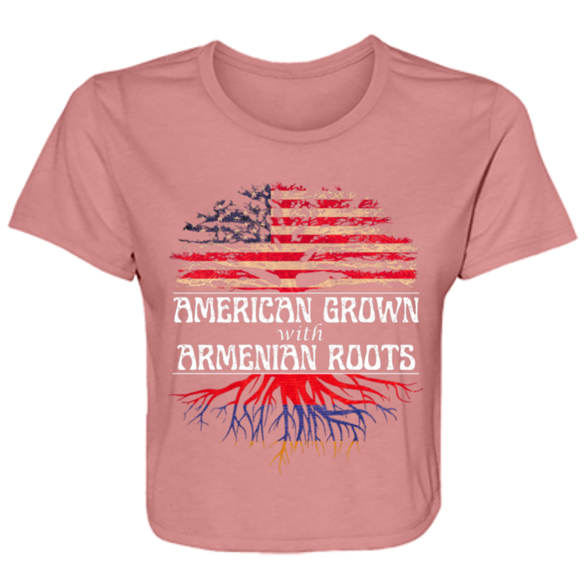 American/Armenian Ladies' Flowy Cropped Tee