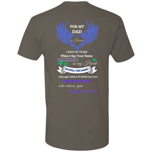 For My Dad In Heaven Short Sleeve T-Shirt