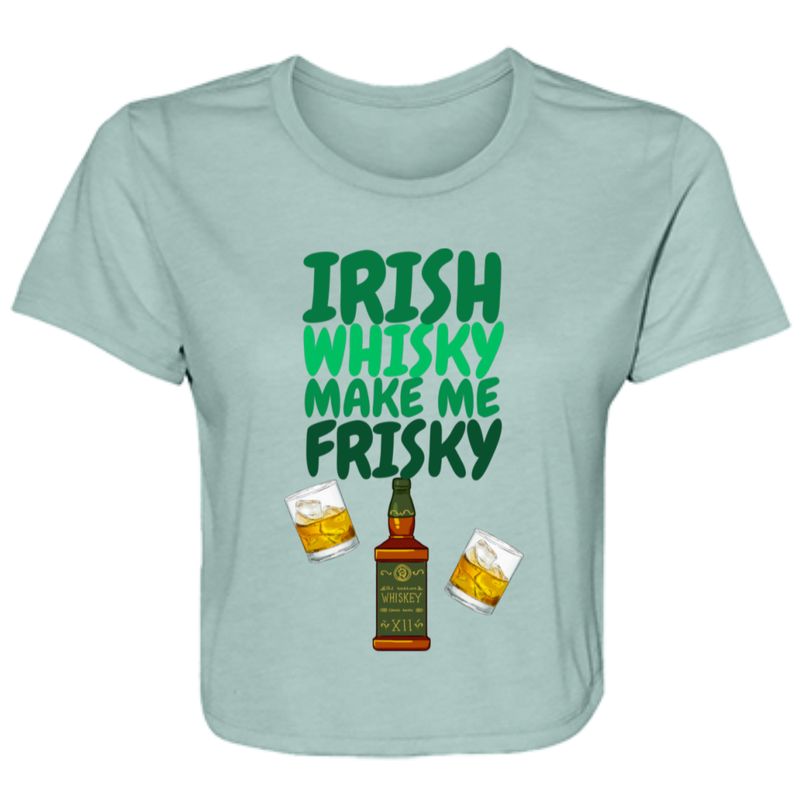 Irish Whisky Flowy Cropped Tee