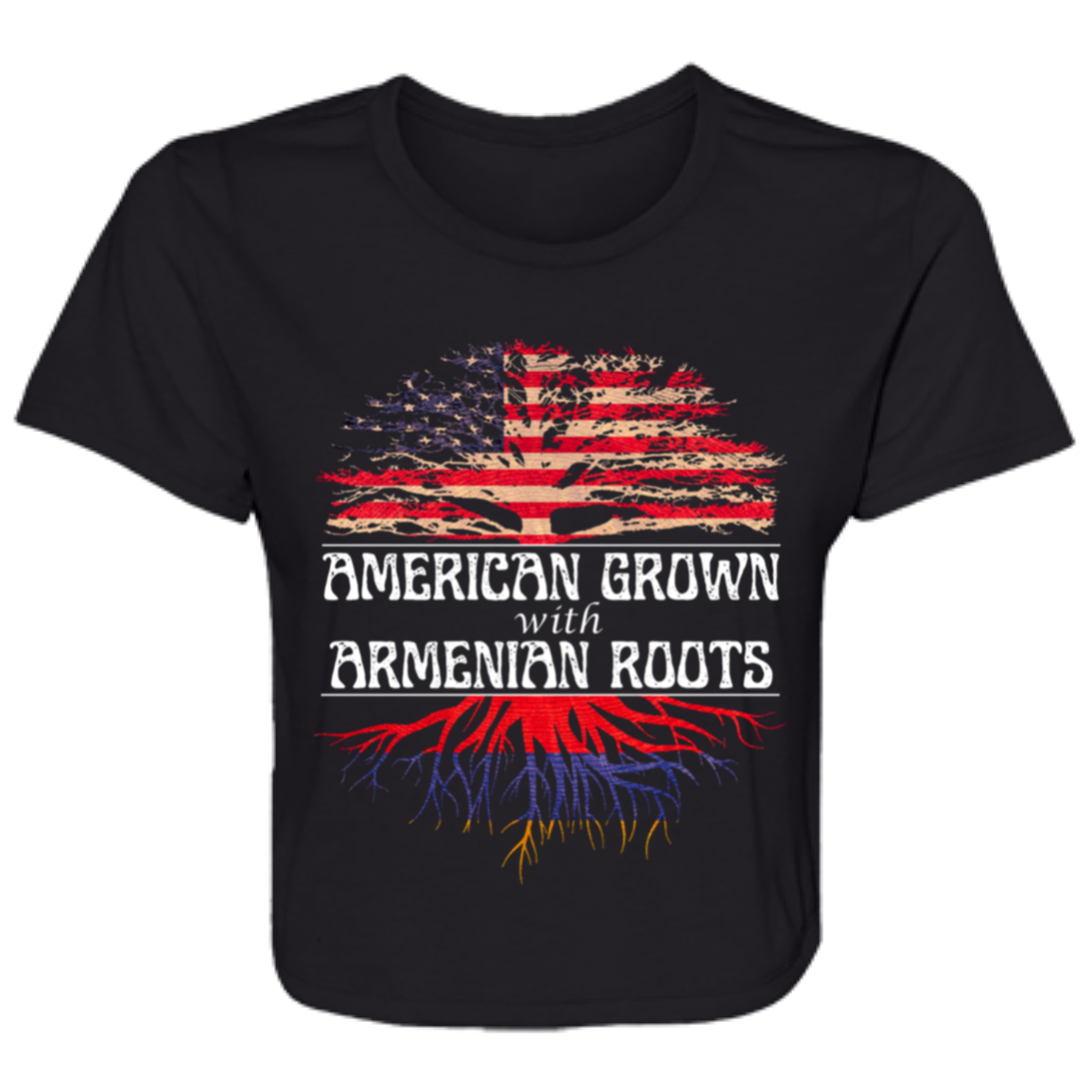 American/Armenian Ladies' Flowy Cropped Tee