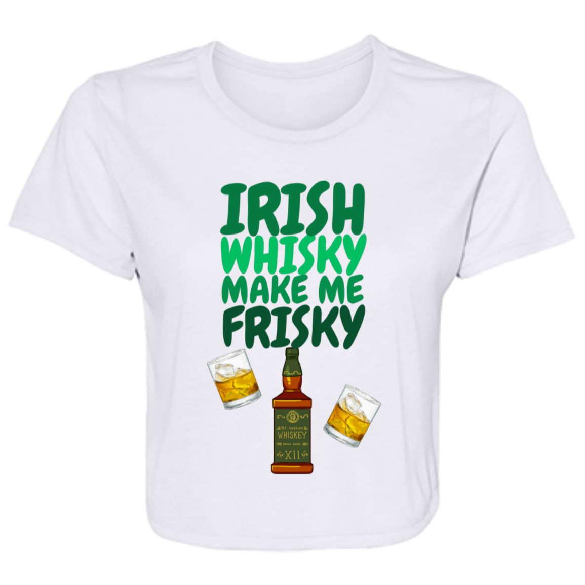 Irish Whisky Flowy Cropped Tee