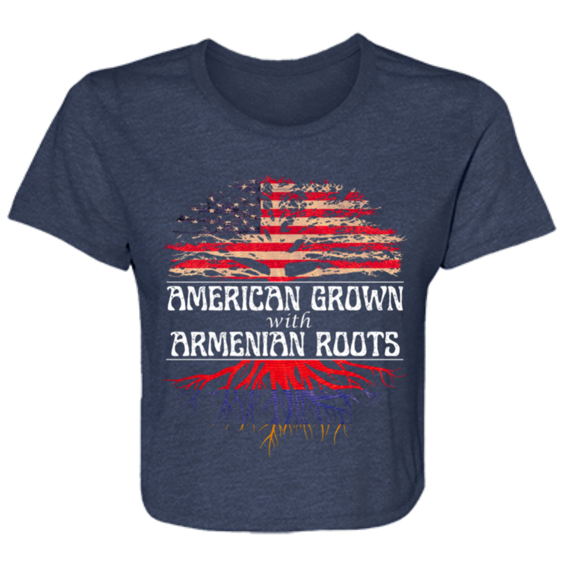 American/Armenian Ladies' Flowy Cropped Tee