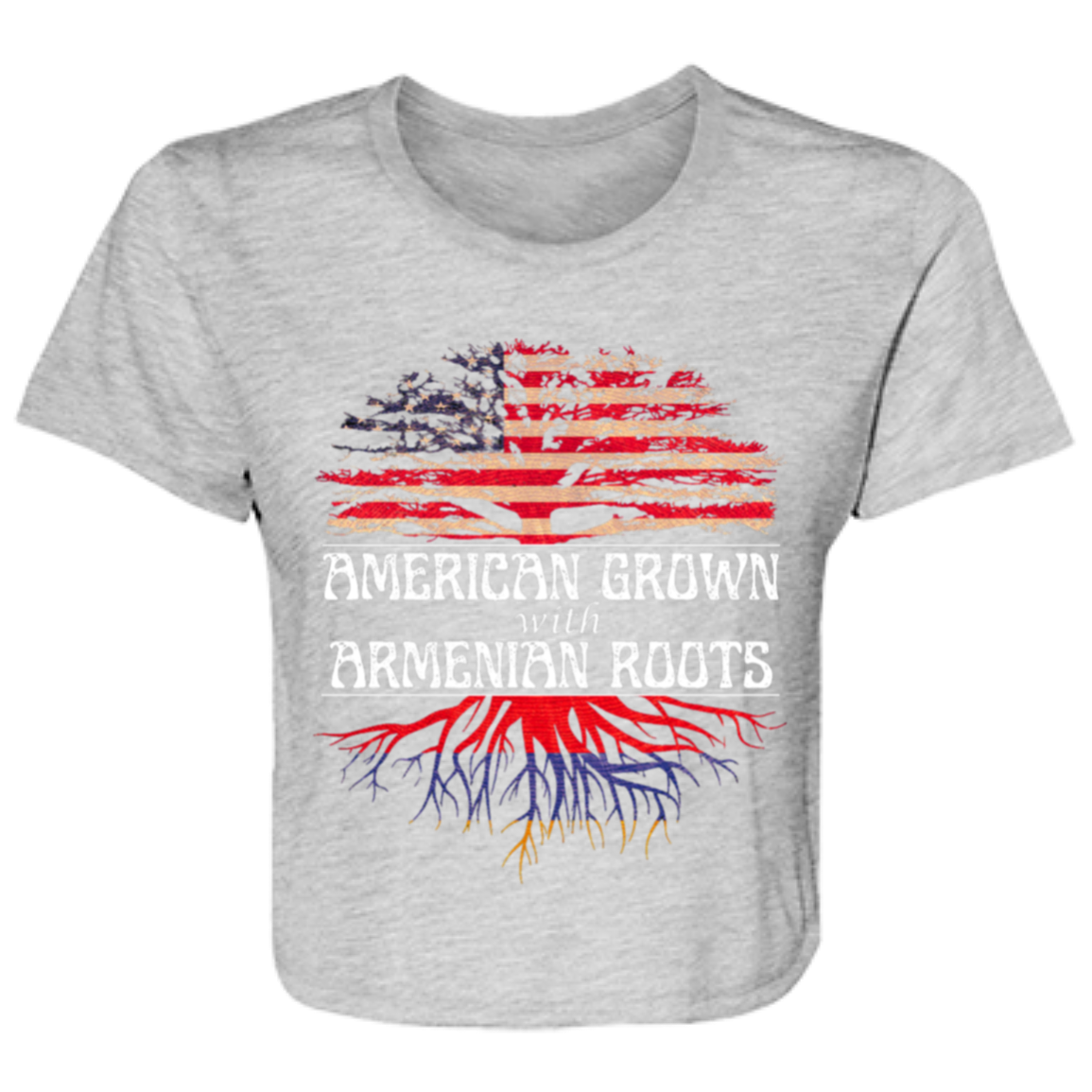 American/Armenian Ladies' Flowy Cropped Tee