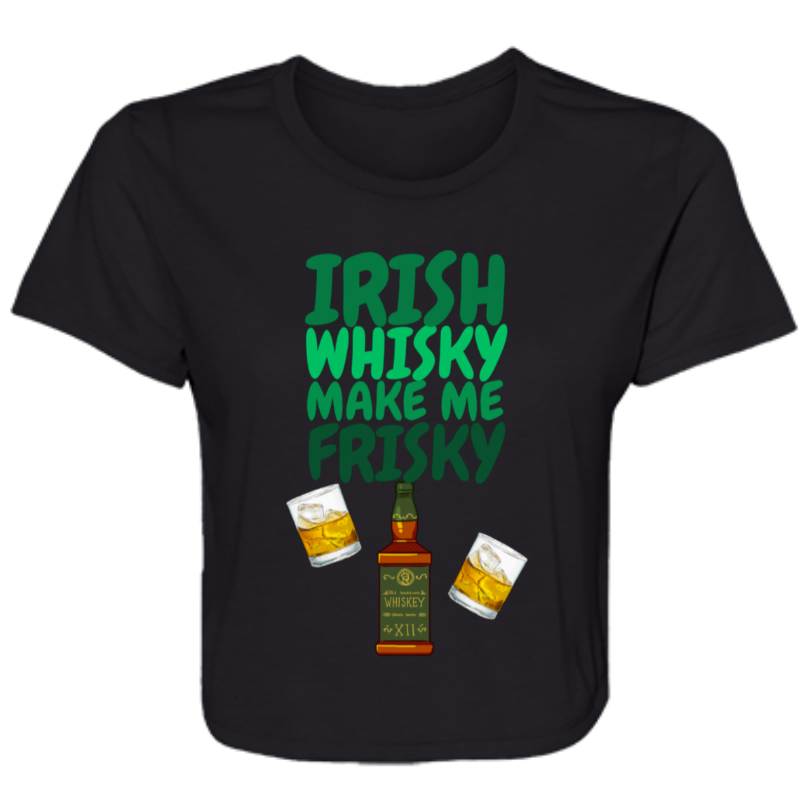 Irish Whisky Flowy Cropped Tee