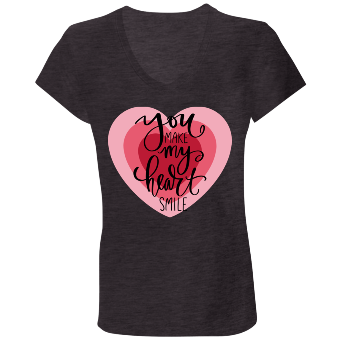 You make my heart smile V-Neck T-Shirt