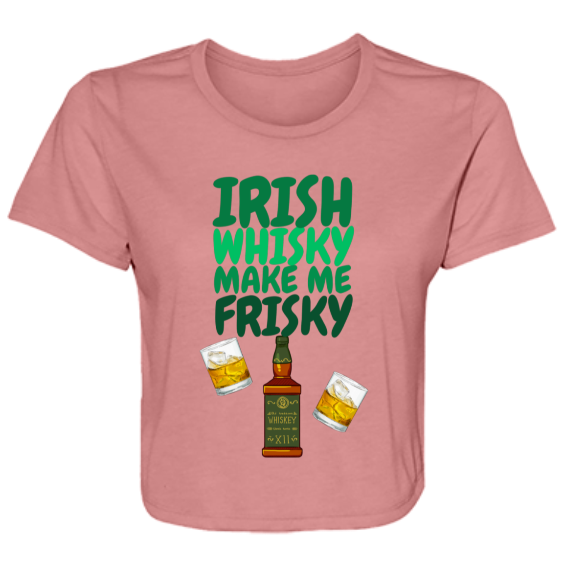 Irish Whisky Flowy Cropped Tee