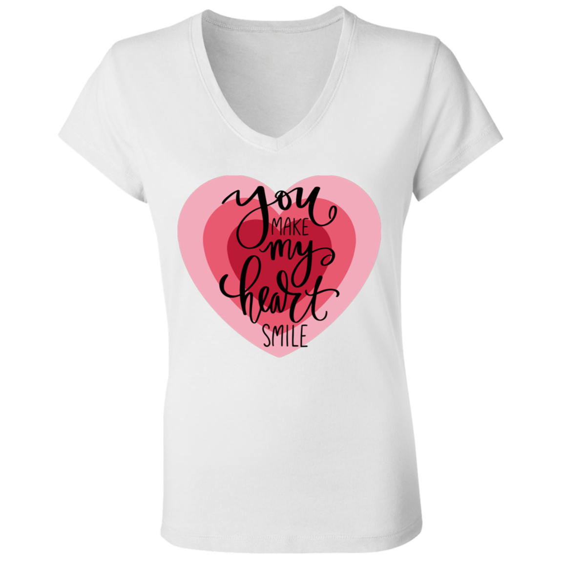 You make my heart smile V-Neck T-Shirt