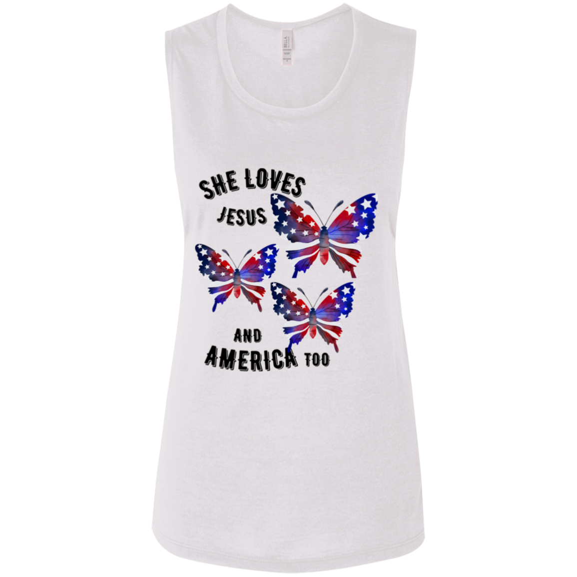 She Loves Jesus Ladies' Flowy Muscle Tank