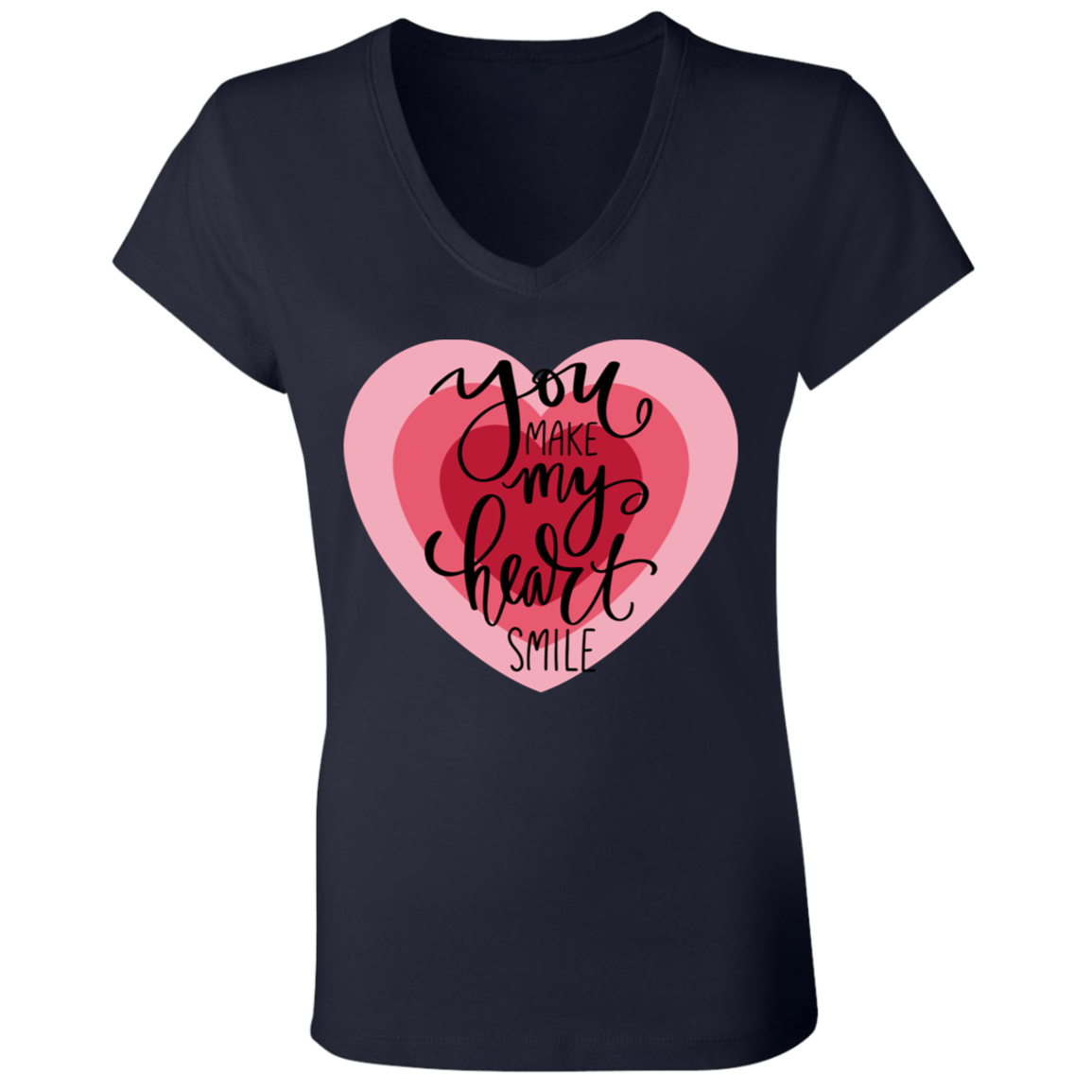 You make my heart smile V-Neck T-Shirt