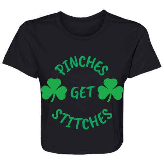 Pinches Get Stitches Flowy Cropped Tee