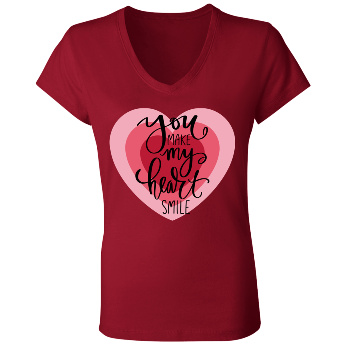 You make my heart smile V-Neck T-Shirt