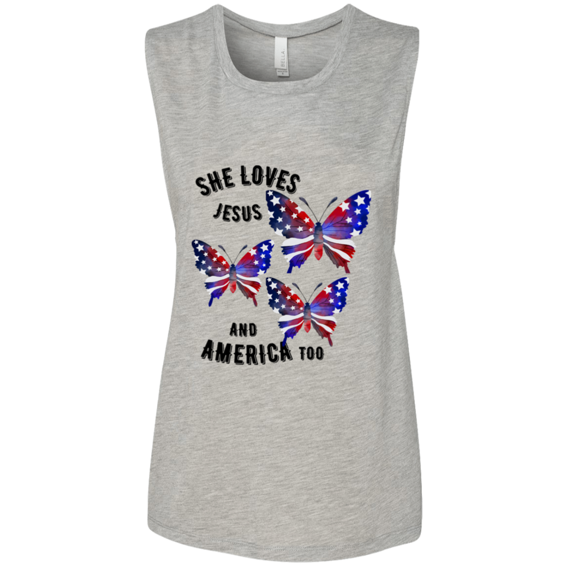 She Loves Jesus Ladies' Flowy Muscle Tank