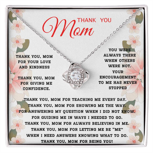 Thank You Mom Love Knot Necklace