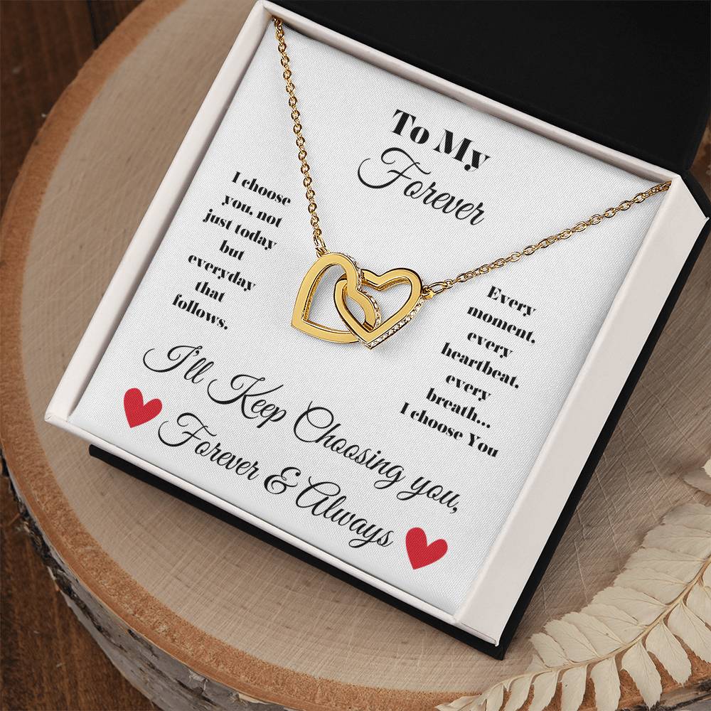 To My Forever Interlocking Hearts Necklace