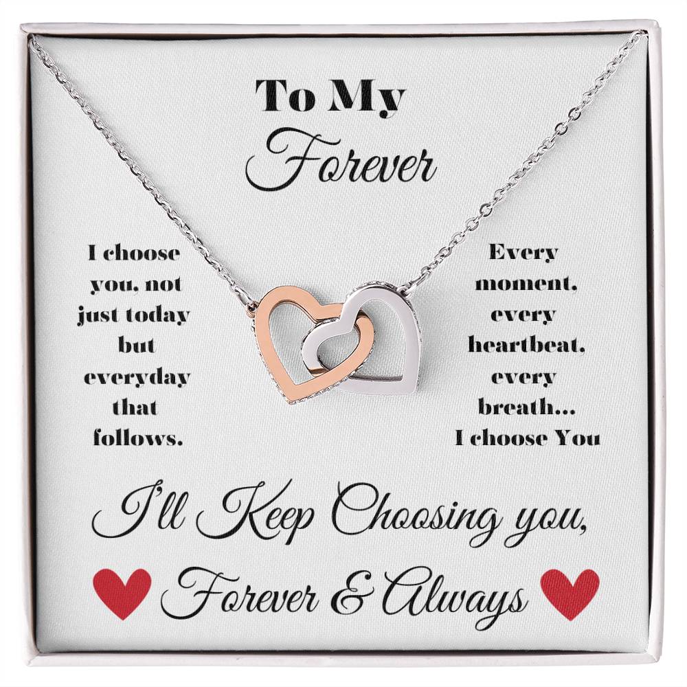 To My Forever Interlocking Hearts Necklace