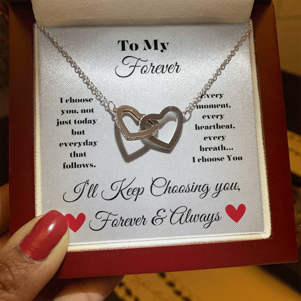 To My Forever Interlocking Hearts Necklace